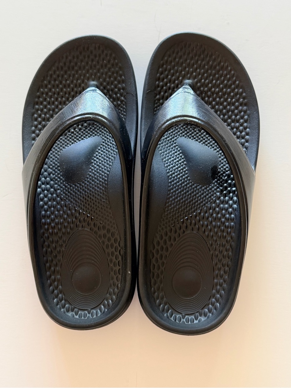 REVITALIGN PWR Bridge Orthopedic thong slides, arch support, black, sz 8W - Picture 6 of 9